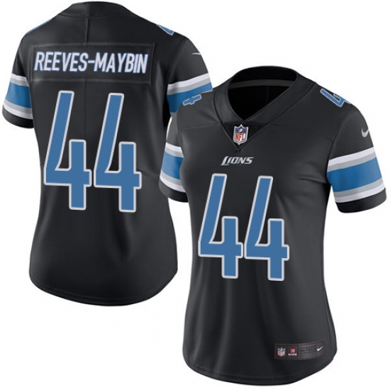 Women's Nike Detroit Lions #44 Jalen Reeves-Maybin Limited Black Rush Vapor Untouchable NFL Jersey - Ujersey