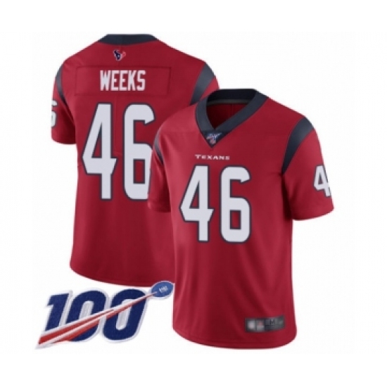 Men's Houston Texans #46 Jon Weeks Red Alternate Vapor Untouchable Limited Player 100th Season Football Jersey - Ujersey