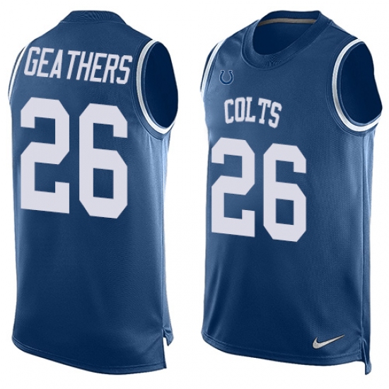 Men's Nike Indianapolis Colts #26 Clayton Geathers Limited Royal Blue Player Name & Number Tank Top NFL Jersey - Ujersey