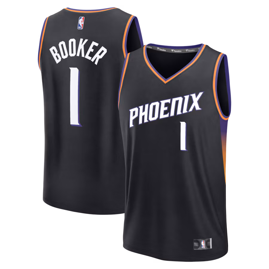 Men's Phoenix Suns Devin Booker Fanatics Black Fast Break Jersey - Statement Edition - Ujersey