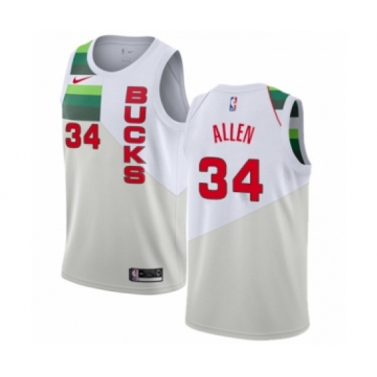 Youth Nike Milwaukee Bucks #34 Ray Allen White Swingman Jersey - Earned Edition - Ujersey