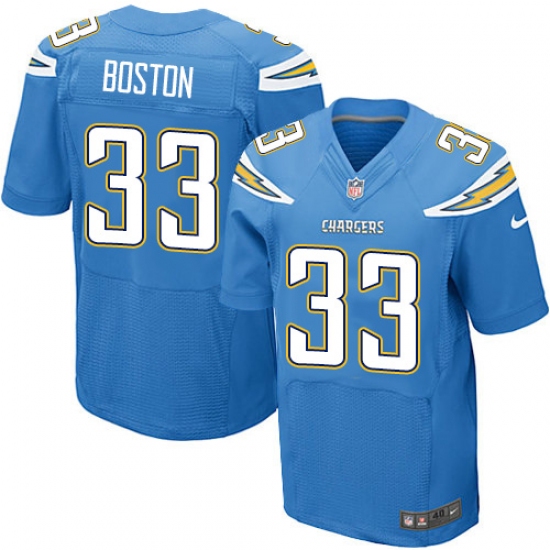 Men's Nike Los Angeles Chargers #33 Tre Boston Elite Electric Blue Alternate NFL Jersey - Ujersey