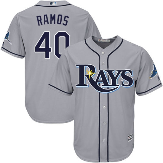Men's Majestic Tampa Bay Rays #40 Wilson Ramos Replica Grey Road Cool Base MLB Jersey - Ujersey
