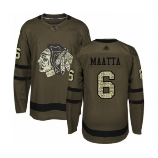 Youth Chicago Blackhawks #6 Olli Maatta Authentic Green Salute to Service Hockey Jersey - Ujersey