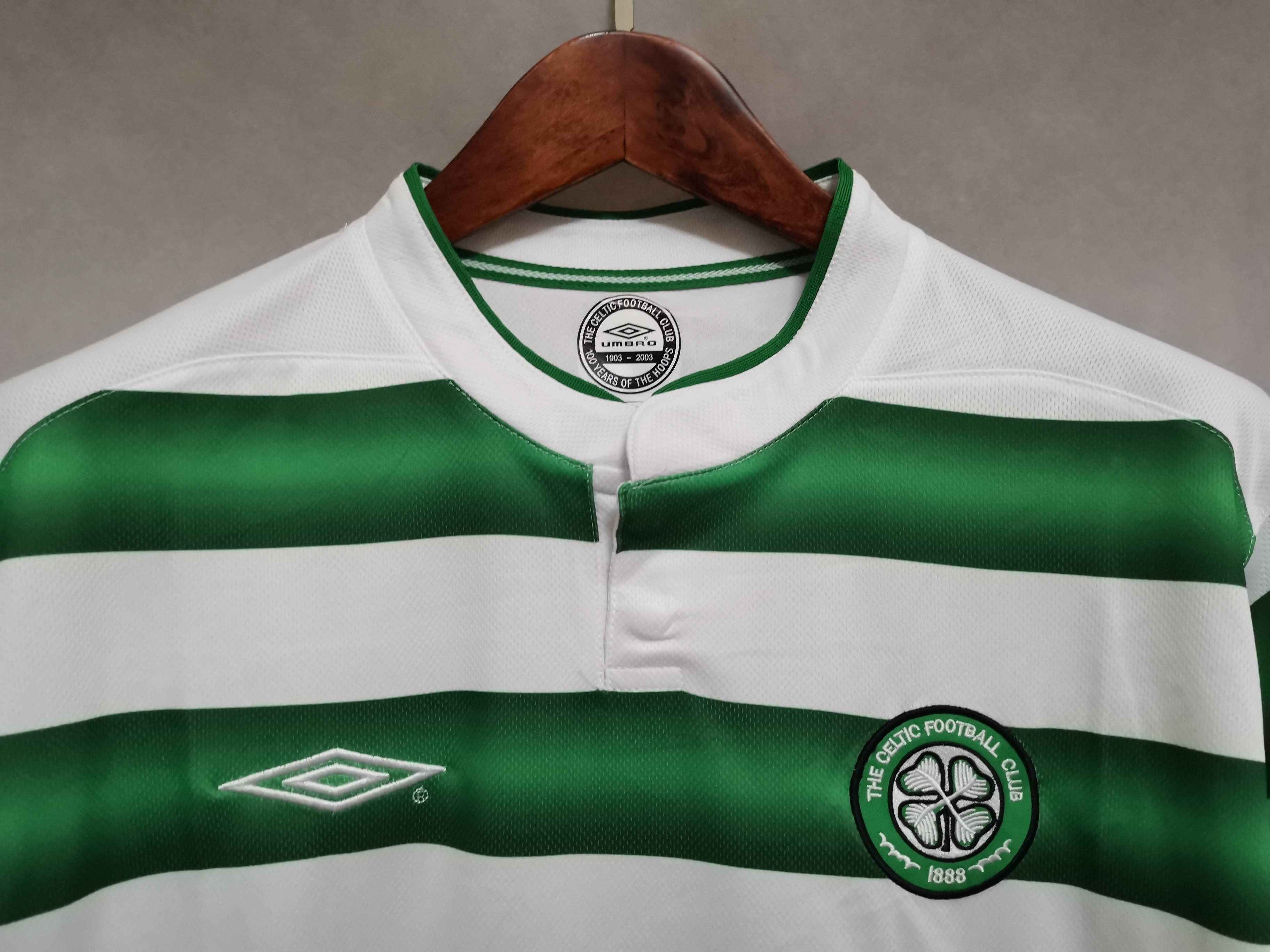 Celtic Retro Soccer Jersey Home Custom Shirt 2003/04 - ujerseystore