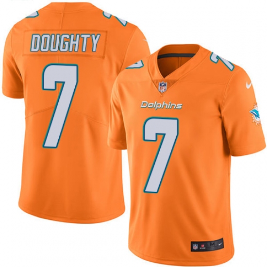 Men's Nike Miami Dolphins #6 Brandon Doughty Limited Orange Rush Vapor Untouchable NFL Jersey - Ujersey