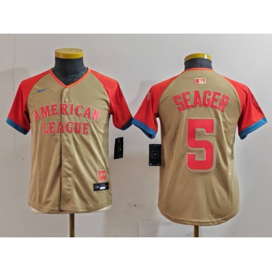 Youth Texas Rangers #5 Corey Seager Cream 2024 All Star Limited Stitched Jersey - Ujersey