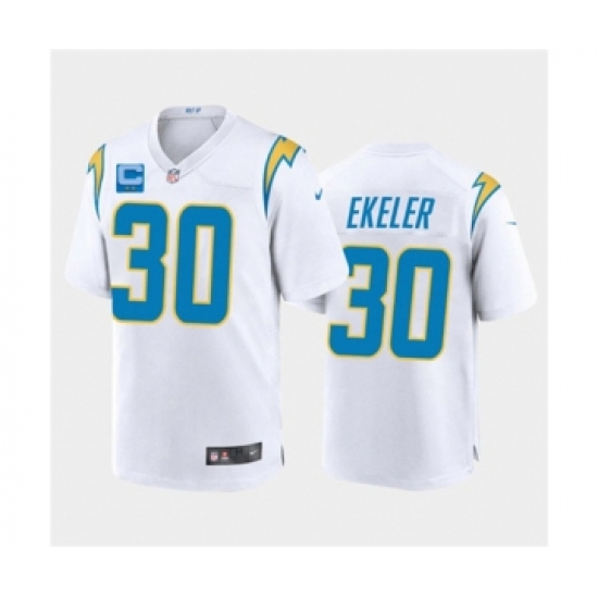 Men's Los Angeles Chargers 2022 #30 Austin Ekeler White With 2-star C Patch Vapor Untouchable Limited Stitched NFL Jersey - Ujersey