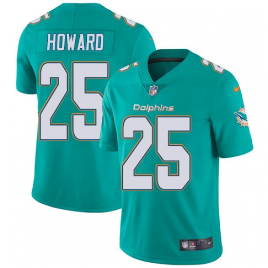 Men's Nike Miami Dolphins #25 Xavien Howard Aqua Green Team Color Vapor Untouchable Limited Player NFL Jersey - Ujersey