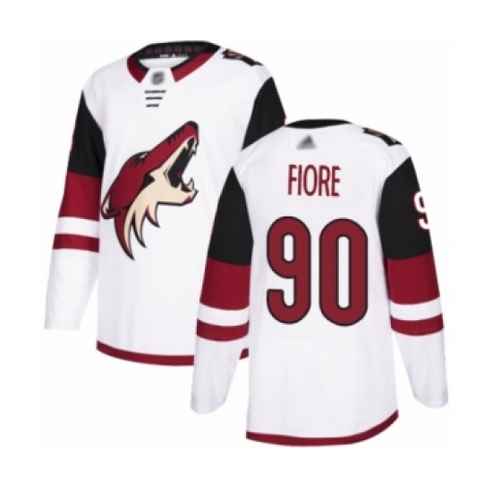 Men's Arizona Coyotes #90 Giovanni Fiore Authentic White Away Hockey Jersey - Ujersey
