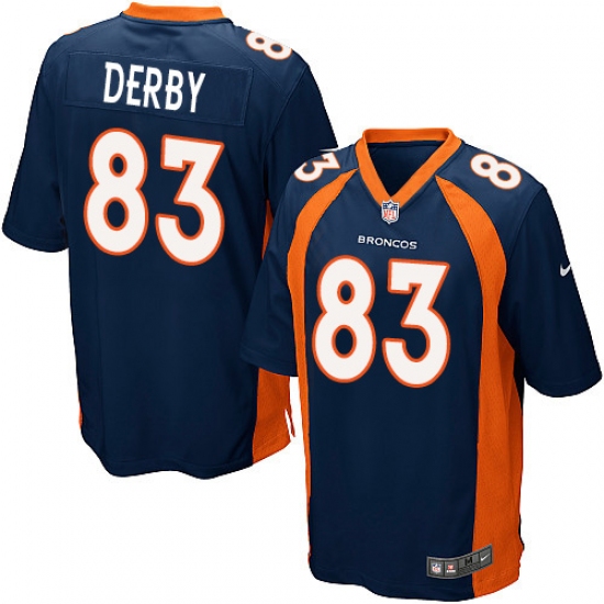 Men's Nike Denver Broncos #83 A.J. Derby Game Navy Blue Alternate NFL Jersey - Ujersey