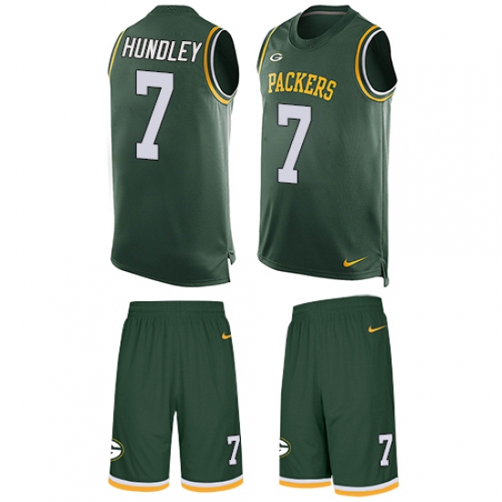Men's Nike Green Bay Packers #7 Brett Hundley Limited Green Tank Top Suit NFL Jersey - Ujersey