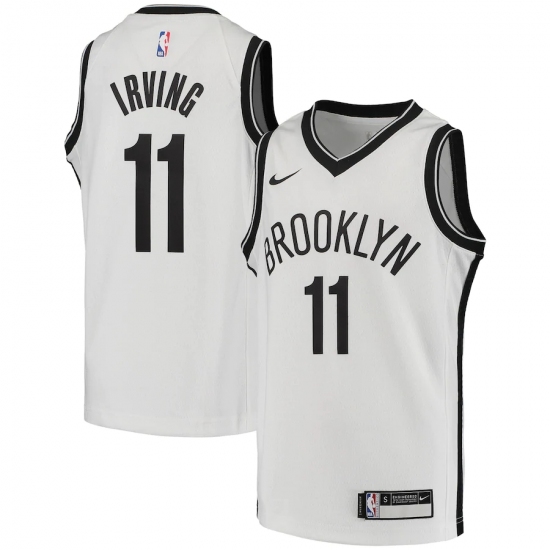 Youth Brooklyn Nets #11 Kyrie Irving Nike White 2020-21 Swingman Jersey - Ujersey