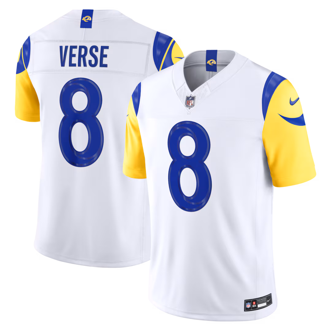 Men's Los Angeles Rams Jared Verse Nike White Vapor F.U.S.E. Stitched Limited Jersey