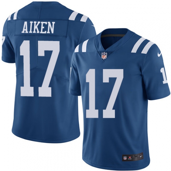 Youth Nike Indianapolis Colts #17 Kamar Aiken Limited Royal Blue Rush Vapor Untouchable NFL Jersey - Ujersey