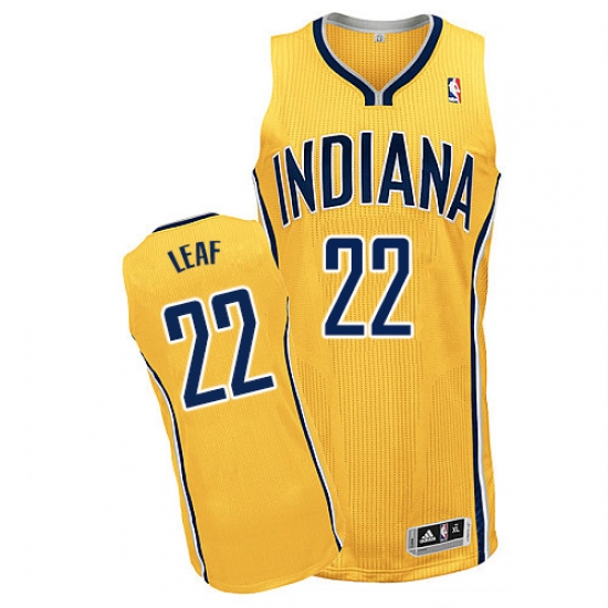 Men's Adidas Indiana Pacers #22 T. J. Leaf Authentic Gold Alternate NBA Jersey - Ujersey