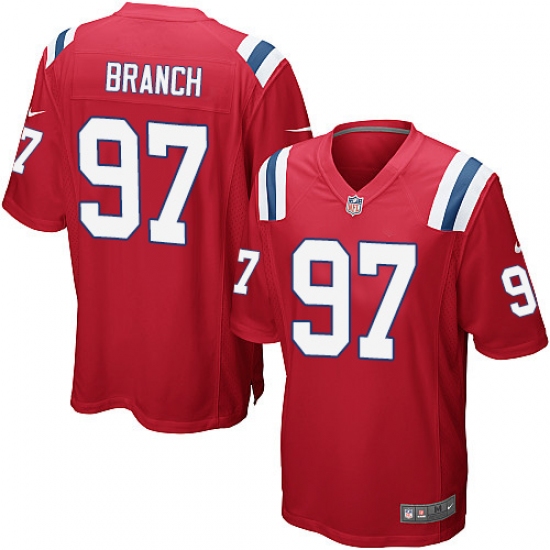 Men's Nike New England Patriots #97 Alan Branch Game Red Alternate NFL Jersey - Ujersey