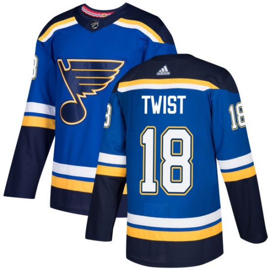 Men's Adidas St. Louis Blues #18 Tony Twist Authentic Royal Blue Home NHL Jersey - Ujersey