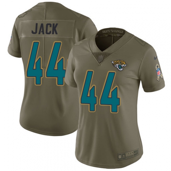 Women's Nike Jacksonville Jaguars #44 Myles Jack Limited Olive 2017 Salute to Service NFL Jersey