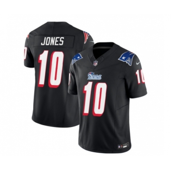 Men's Nike New England Patriots #10 Mac Jones Black 2023 F.U.S.E. Vapor Limited Football Stitched Jersey - Ujersey