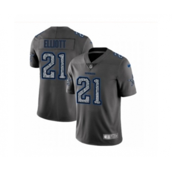 Men's Dallas Cowboys #21 Ezekiel Elliott Limited Gray Static Fashion Limited Football Jerseys - Ujersey