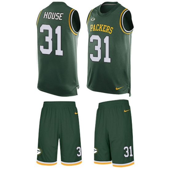 Men's Nike Green Bay Packers #31 Davon House Limited Green Tank Top Suit NFL Jersey - Ujersey