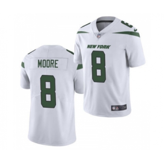 Men's New York Jets #8 Elijah Moore 2021 White Vapor Untouchable Limited Jersey - Ujersey