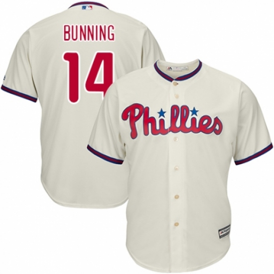 Youth Majestic Philadelphia Phillies #14 Jim Bunning Authentic Cream Alternate Cool Base MLB Jersey - Ujersey