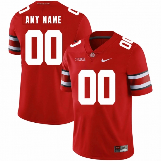 Men's Ohio State Buckeyes Active Player Custom Red With Big Patch College Stitched Jersey - Ujersey