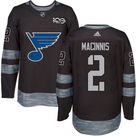 Men's Adidas St. Louis Blues #2 Al Macinnis Authentic Black 1917-2017 100th Anniversary NHL Jersey - Ujersey