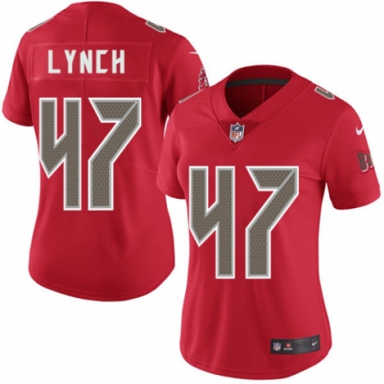 Women's Nike Tampa Bay Buccaneers #47 John Lynch Limited Red Rush Vapor Untouchable NFL Jersey - Ujersey