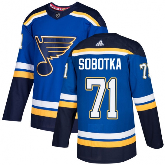 Men's Adidas St. Louis Blues #71 Vladimir Sobotka Premier Royal Blue Home NHL Jersey - Ujersey