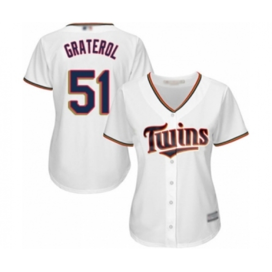 Women's Minnesota Twins #51 Brusdar Graterol Authentic White Home Cool Base Baseball Player Jersey - Ujersey