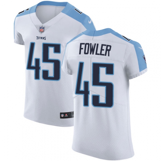 Men's Nike Tennessee Titans #45 Jalston Fowler White Vapor Untouchable Elite Player NFL Jersey - Ujersey