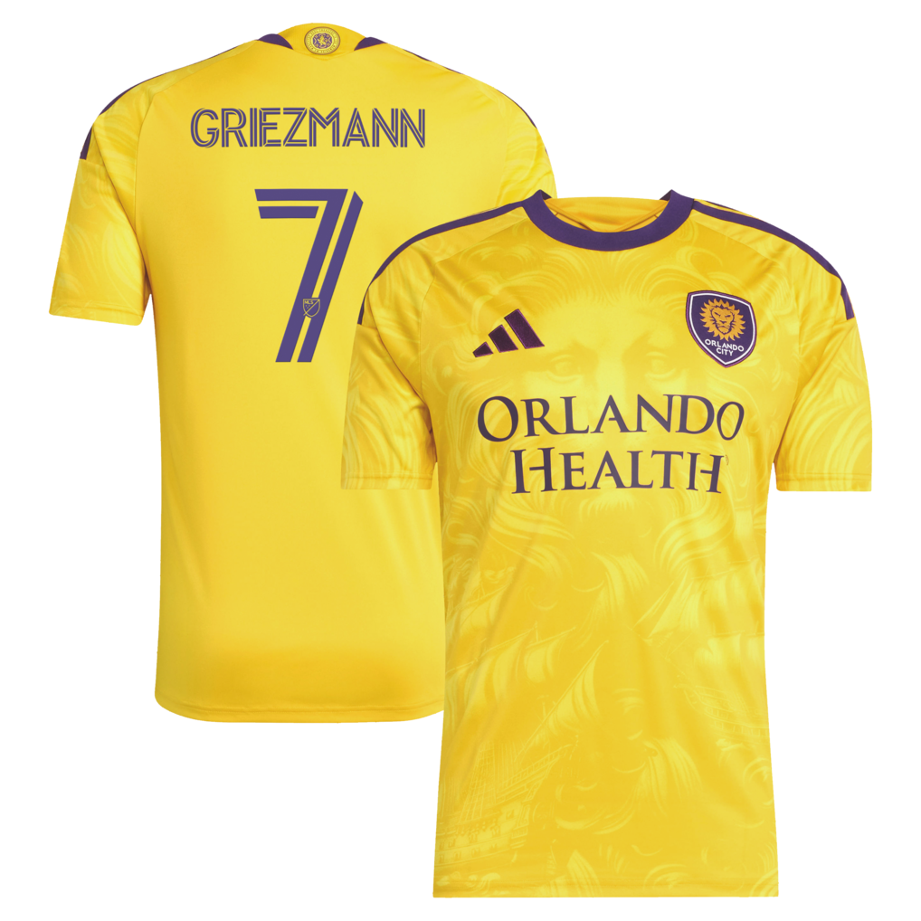 Men's Orlando City SC Antoine Griezmann adidas Yellow 2026 Sunken Treasure Kit Replica Jersey - Ujersey