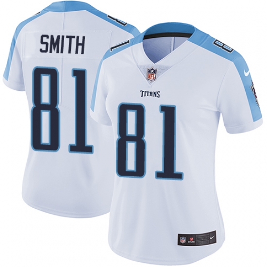 Women's Nike Tennessee Titans #81 Jonnu Smith Elite White NFL Jersey