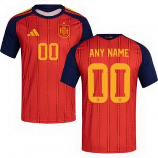 Men 00 Spain Custom World Cup 2026 Away Replica Jersey 6 - Ujersey