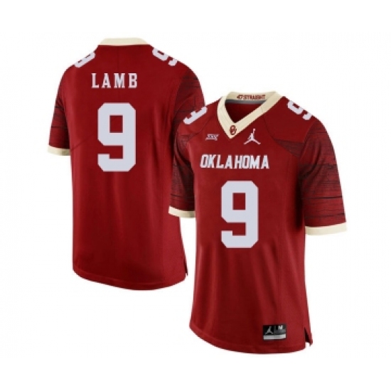 Oklahoma Sooners 9 CeeDee Lamb Red 47 Game Winning Streak College Football Jersey - Ujersey