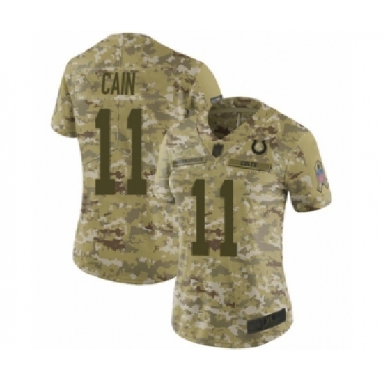 Women's Indianapolis Colts #11 Deon Cain Limited Camo 2018 Salute to Service Football Jersey