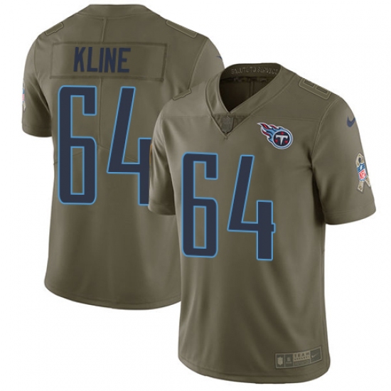 Men's Nike Tennessee Titans #64 Josh Kline Limited Olive 2017 Salute to Service NFL Jersey - Ujersey