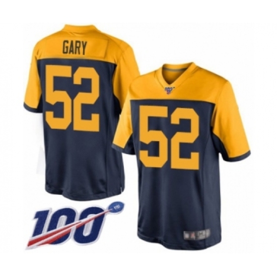 Men's Green Bay Packers #52 Rashan Gary Limited Navy Blue Alternate 100th Season Football Jersey - Ujersey
