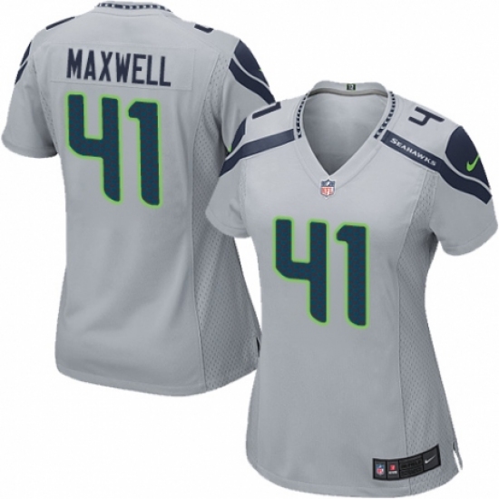 Women's Nike Seattle Seahawks #41 Byron Maxwell Game Grey Alternate NFL Jersey - Ujersey