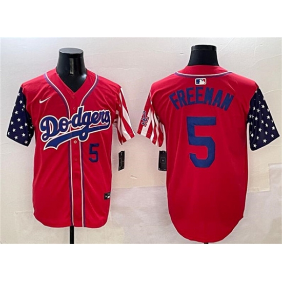 Men's Los Angeles Dodgers #5 Freddie Freeman Red Limited Stitched Baseball Jersey - Ujersey
