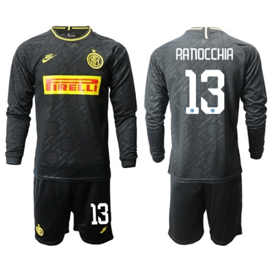 Inter Milan #13 Ranocchia Third Long Sleeves Soccer Club Jersey