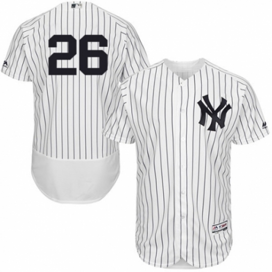 Men's Majestic New York Yankees #26 Tyler Austin White Home Flex Base Authentic Collection MLB Jersey