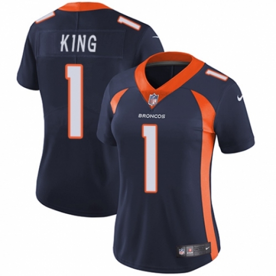 Women's Nike Denver Broncos #1 Marquette King Navy Blue Alternate Vapor Untouchable Elite Player NFL Jersey - Ujersey