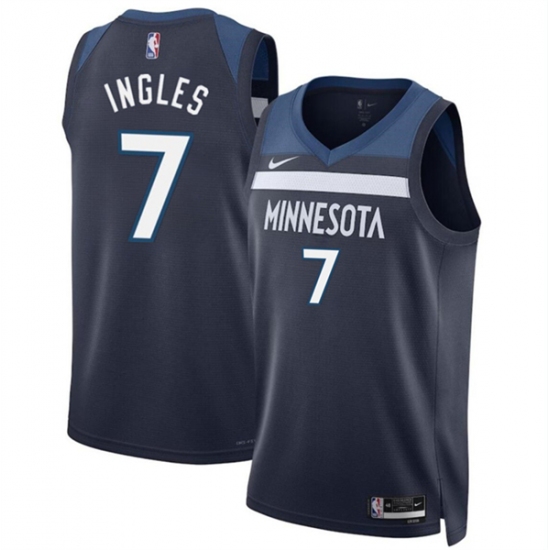 Men's Minnesota Timberwolves #7 Joe Ingles 2024 Icon Edition navy 75th Anniversary Swingman Stitched Jersey - Ujersey