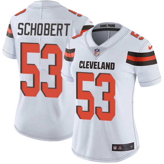 Women's Nike Cleveland Browns #53 Joe Schobert White Vapor Untouchable Limited Player NFL Jersey - Ujersey