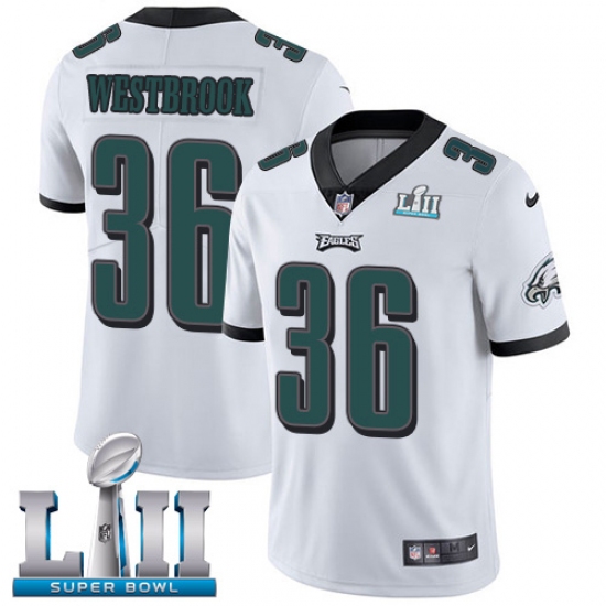 Men's Nike Philadelphia Eagles #36 Brian Westbrook White Vapor Untouchable Limited Player Super Bowl LII NFL Jersey - Ujersey