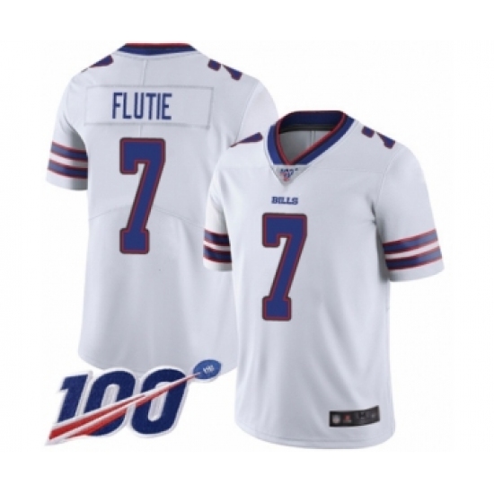 Men's Buffalo Bills #7 Doug Flutie White Vapor Untouchable Limited Player 100th Season Football Jersey - Ujersey